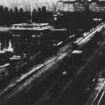 A kiszélesített Margithíd; 1936 októberében a deszkasövénytől jobbra már csaknem átadásra kész a híd budai felén.