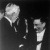 Gusztáv Adolf svéd király átnyujtja Debye professzornak a kémiai Nobel-díj diplomáját 