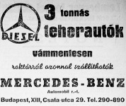 Mercedes-teherautók hirdetése
