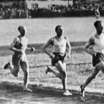 Az 5000 m mezőnye Németh, Szabó, Iglói (a győztes), Csaplár, Esztergomi