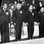 A német csapat - Müller, Ehret, Schweikert, Schafer, Nettesheim, Schmitz, Pulheim és a vezetőjük