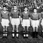 Az újpesti tizenegy - Zsengellér, Mészáros, Berzi, Tolvay, Szusza, Pozsonyi, Kármán, Béky, Vincze, Balogh II., Sziklai