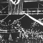 Hitler vezér a német fegyverkezési munkásokhoz beszédet tartott egy berlini gyár szerelési csarnokában.