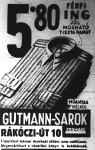 Gutmann-sarok (a kereskedő hirdetésén textiliparunk összes nehézsége megjelenik)