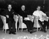 Attlee, Truman és Sztálin a potsdami konferencián
