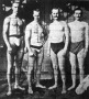 A M.U.E. staféta-úszócsapata Bécsben. Balról: Halmay, Kiss, Gräfl, Sugár