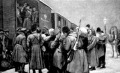 Orosz katonák indulása a japán frontra