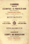 A Magyar Leszámítoló- és Pénzváltó Bank betétkönyve