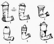 1. Palatinszky-pipa 2. Nagy jobbágypipa 3. Gombos pipa 4. Hordópipa 5. Csillagos vagy kis juhtérgy pipa 6. Subrik pipa