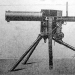 Bergmann-féle golyószóró háromlábú lövegtalpon