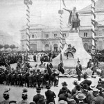 Kossuth Lajos szobrának leleplezése Kecskeméten