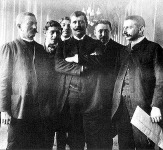 Áchim András, Schiller Ferenc és Mezőfi Vilmos a Parlamentben