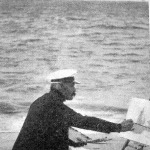 Szikszay Ferenc munka közben a francia tengerparton