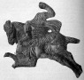 Aquincumi görög lovas agyagszobrocskája