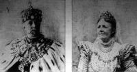 Oszkár király és felesége képe aranylakodalmuk emlékére