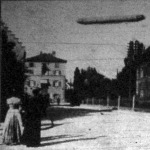 Zeppelin gróf léghajója a Bodeni-tó mellett