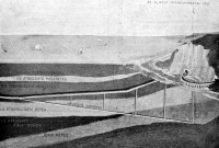 A tengerfenék geologiai alakulata, az alagút irányával s vízlevezető csatornáival