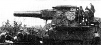 42 cm-es német mozsár vasúti szállítása