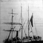 A Nimrod nevü hajó, a melyen Shakleton hadnagy elindult a déli sark fölfedezésére