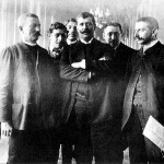 Áchim András, Schiller Ferenc és Mezőfi Vilmos a Parlamentben, 1910