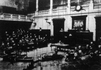 Az első Magyar Országos Testnevelési Kongresszus ülése a régi képviselőházban