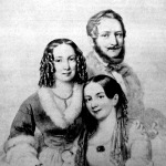 Barabás Miklós nejével és sógornőjével