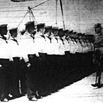 Taft elnök szemléje a Moltke hadihajó legénysége fölött