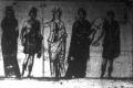 Régi római freskók, a melyeket a legujabb ásatások alkalmával találtak az egyik kiásott pompeji házban