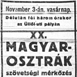 Magyar-Osztrák mérkőzés reklámja