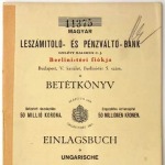 Betétkönyv (Magyar Leszámitoló és Pénzváltó Bank,1916)