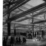 A Lánczhíd alapkőletétele 1842 augusztus 24-én -  Barabás Miklós a helyszínen készített vázlata alapján