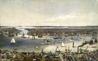 New York kikötője a 19. század közepén