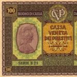 1918-ban kiadott 100 lírás bankjegy