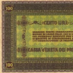 1918-ban kiadott 100 lírás bankjegy