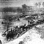 Pihenő német csapatok frontra vonulóban