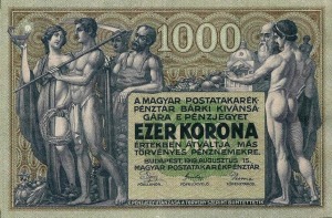 A Magyar Postatakarékpénztár 1000 koronás pénzjegye