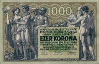 A Magyar Postatakarékpénztár 1000 koronás pénzjegye