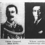 A győztesek. Viktor Emanuel, Wilson, Poincaré, V. György, Albert belga király