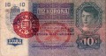 Felülbélyegzett 10 koronás előoldala (forg. 1916. 07. 24.-1924. 01. 31.) Felülbélyegzett 10 koronás előoldala (forg. 1916. 07. 24.-1924. 01. 31.)