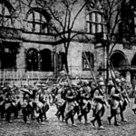 Francia gyalogság bevonulása Duisburgba