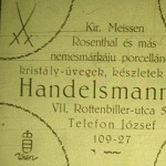 Handelsmann porcelánüzletének reklámja