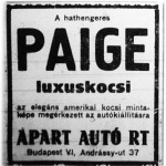 Hirdetés az automobilkiállítás alkalmával (Paige)