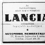 Hirdetés az automobilkiállítás alkalmával (Lancia)
