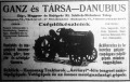 Ganz és Társa - Danubius (cséplőkészletek hirdetés)