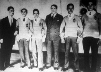Az Európa-bajnokságon szerepelt magyar boxoló csapat - Erdős, Kocsis, Galbay, Ted Kid Lewis, Balázs és Magyar