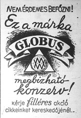 Globus konzerv hirdetése