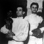 A kardverseny nyertesei Rajcsányi József, Gerevich Aladár és Kovács Pál